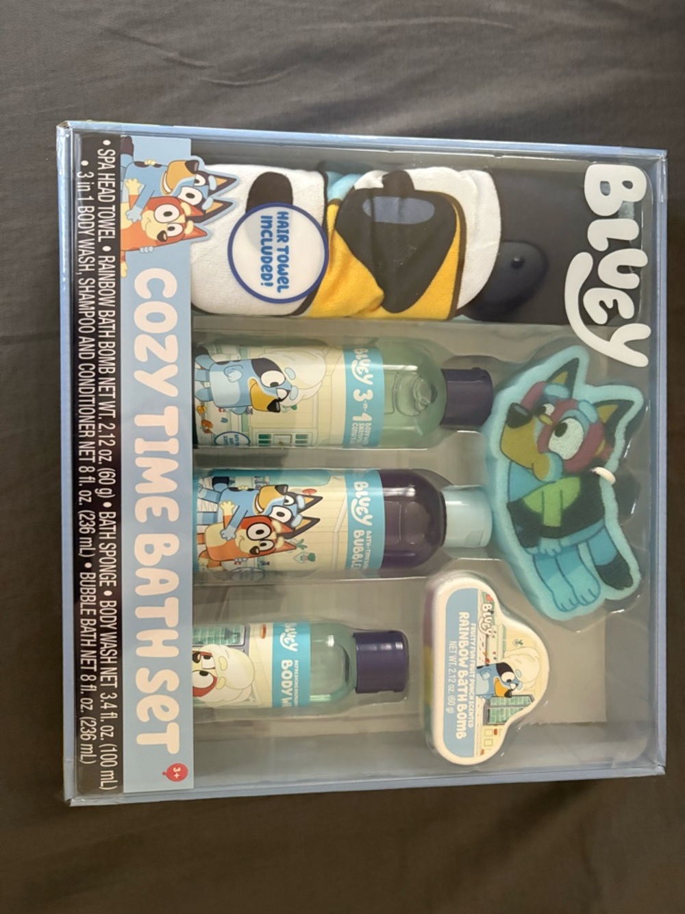 Bluey Cozy Time Bath Set - Teal & Yellow
